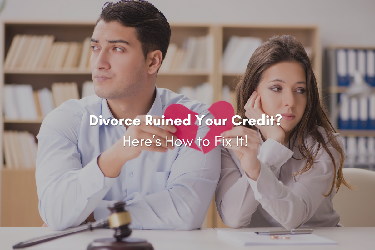 Banner image for blog on how to repair credit after divorce.